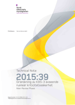 Granskning av KBS-3 avseende nukleär kriticitetssäkerhet
