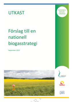 UTKAST Förslag till en nationell biogasstrategi