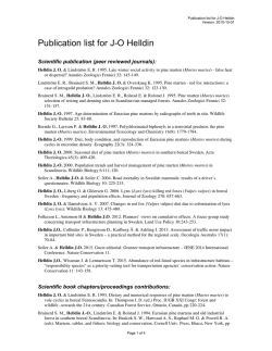 Publication list for J-O Helldin