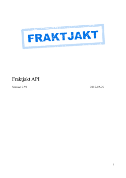 Fraktjakt API-manual, på svenska