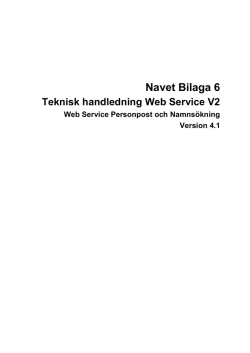 Teknisk handledning Web Service V2