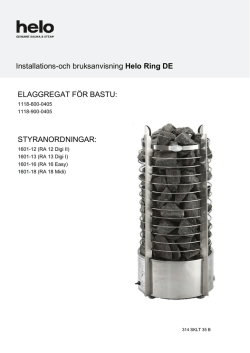 STYRANORDNINGAR: Installations- och bruksanvisning Helo Ring