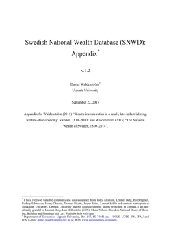 Swedish National Wealth Database (SNWD