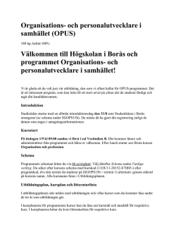 Organisations- och personalutvecklare i samh&auml;llet (OPUS