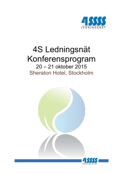 4S Ledningsnät - konferensprogram 2015