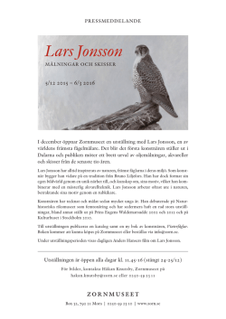 Lars Jonsson pressmeddelande