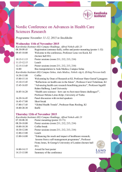 Nordic Conference on Advances in Health Care Sciences Research
