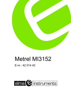 endast MI 3152 - Elma Instruments