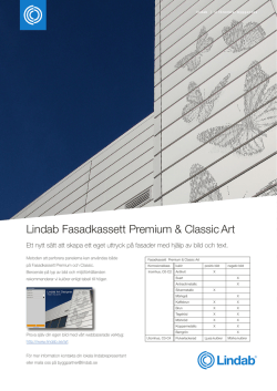 Lindab Fasadkassett Premium & Classic Art