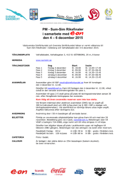 PM - Sum-Sim Riksfinaler i samarbete med den 4 – 6 december 2015
