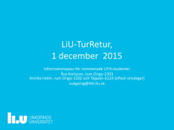 LiU-TurRetur, 1 december 2015
