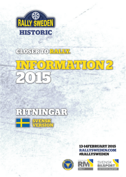 INFORMATION 2 - Rally Sweden