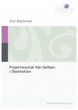 Backman, A (2015) Projektresultat från DelSam i Österbotten