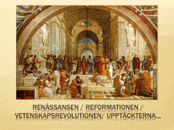 renässansen reformationen vetenskapsrevolutionen