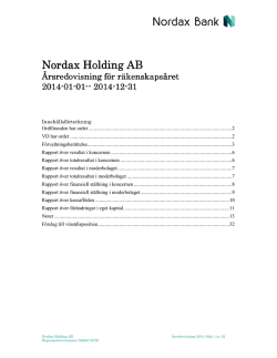 DRAFT Nordax Holding Annual Report 1412