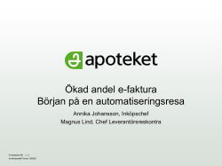 E-faktura på Apoteket AB, Annika Johansson, Inköpschef