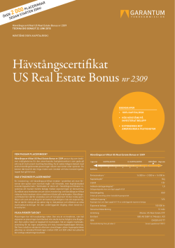 Hävstångscertifikat US Real Estate Bonus nr 2309