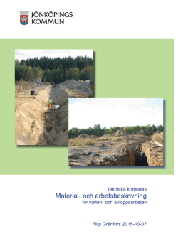 Material- och arbetsbeskrivning, vatten