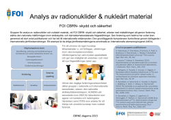 Analys av radionuklider & nukleärt material