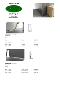 Metal line AF - M design Aluminium 2,7 m Kod Storlek Material AF/1