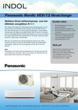Panasonic Nordic HE-9/12 - Indol värmepumpsberedare