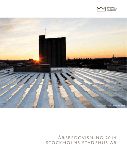 &Aring;RSREDOVISNING 2014 STOCKHOLMS STADSHUS AB