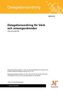 Delegationsordning - Norrköpings kommun