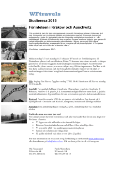 Studieresa 2015 Förintelsen i Krakow och Auschwitz