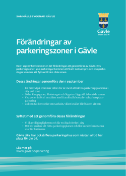 Förändringar av parkeringszoner i Gävle