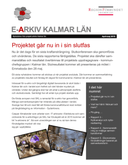 Nyhetsbrev april/maj 2015 - Regionförbundet i Kalmar län