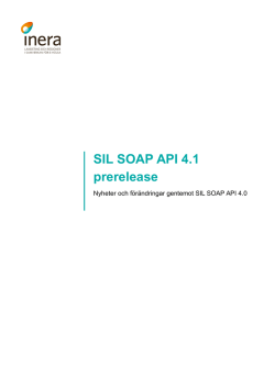 SIL SOAP API 4.1 prerelease