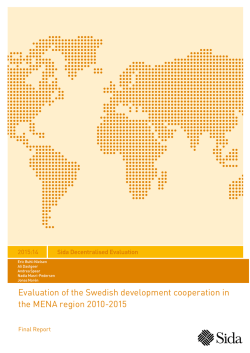 Evaluation of the Swedish development cooperation in the