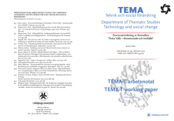 TEMA-T arbetsnotat TEMA-T working paper