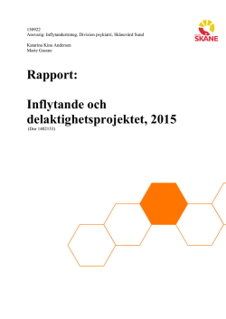 Rapport: Inflytande och delaktighetsprojektet, 2015