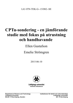 CPTu-sondering - en jämförande studie med fokus på utrustning och