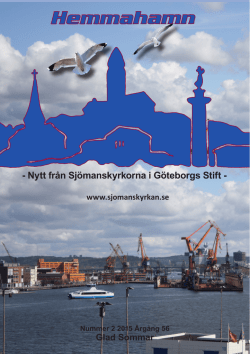 Nytt från Sjömanskyrkorna i Göteborgs Stift