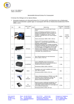 Standardoffert Microsoft Surface Pro 3 kassasystem