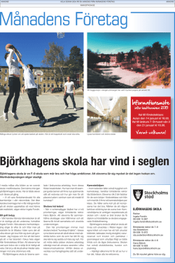 Björkhagens skola har vind i seglen