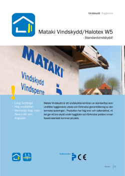 Produktblad Mataki Vindskydd/Halotex W5