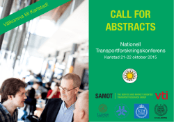 CALL FOR ABSTRACTS - Karlstads universitet