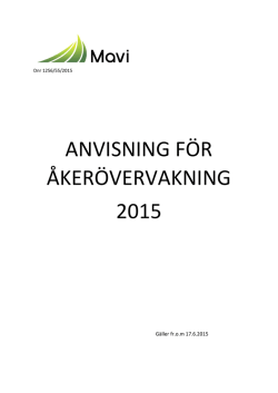 ANVISNING FÖR ÅKERÖVERVAKNING 2015