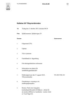 Kallelse med handlingar tillsynsnämnden den