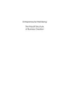 Entrepreneurial Well-Being: The Payoff Structure of