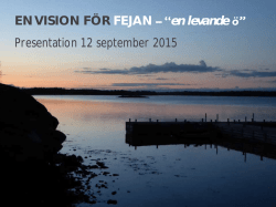 EN VISION FÖR FEJAN en levande Presentation 12 september 2015
