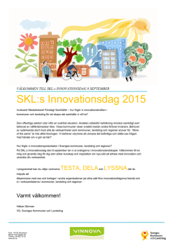 SKL:s Innovationsdag 2015 - Sveriges Kommuner och Landsting