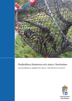 Flodkräftans förekomst och status i Norrbotten (3