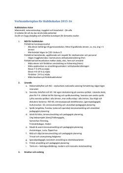 Verksamhetsplan för Kubikskolan 2015-16