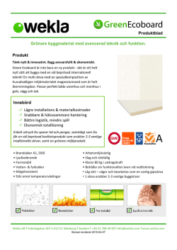 Wekla Green Ecoboard Tekniskt produktblad