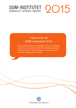Inbjudan SOM-seminariet 2015 - SOM-institutet