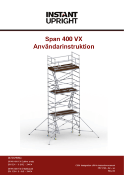 Span 400 VX Användarinstruktion